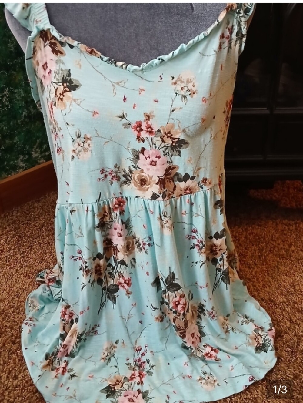 torrid Mint Floral Ruffle-Trim Camisole - Picture 4 of 4